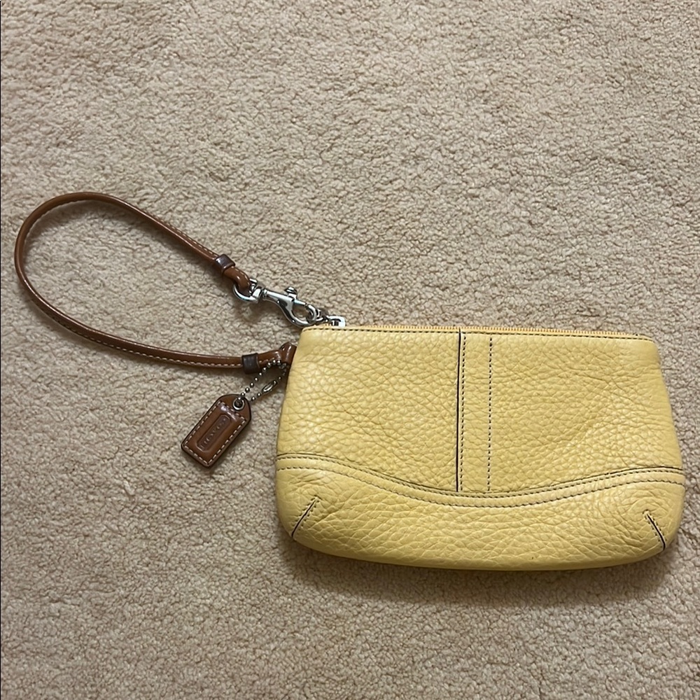 Coach Yellow Leather Wristlet